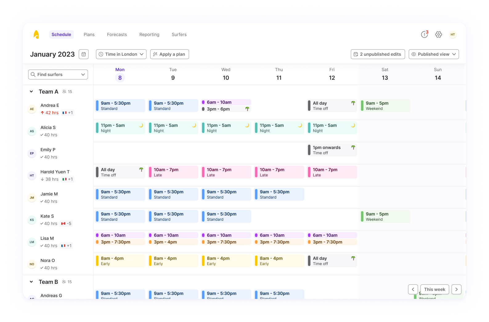 schedule